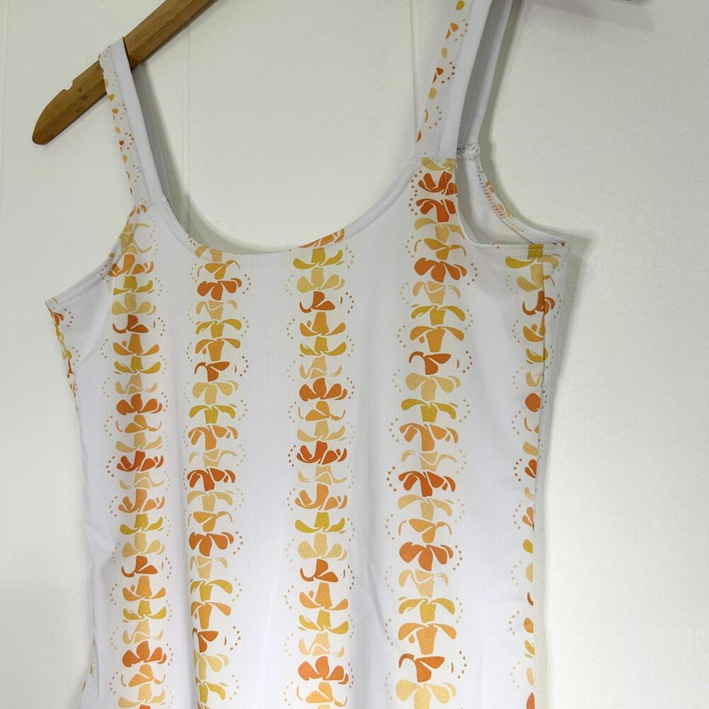 Puakenikeni Hawaiian Floral One Piece Bodysuit Bathing Suit Women's Small - Picture 2 of 3
